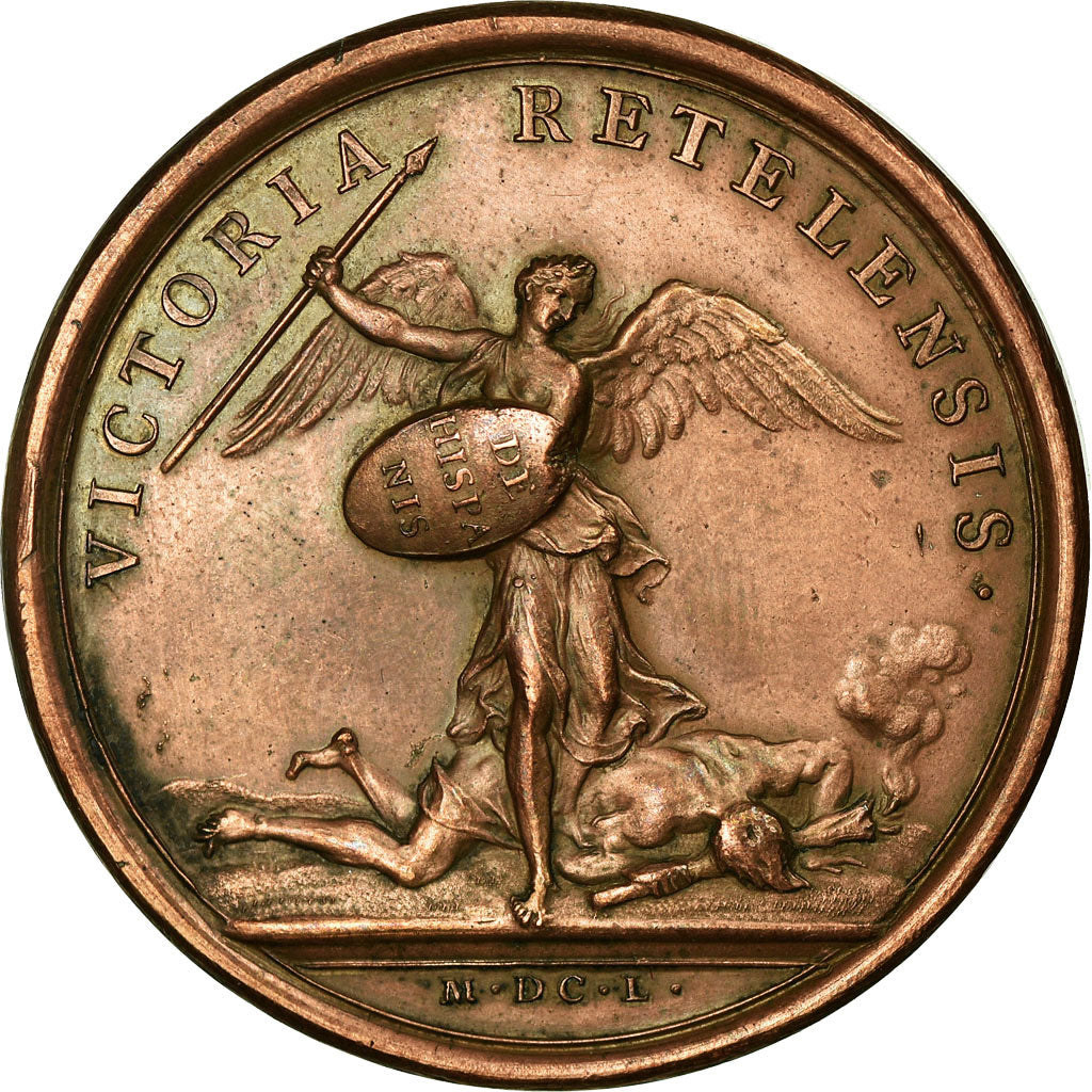 France, Médaille, Louis XIV, Bataille de Rethel, 1650, Mauger, TTB+, Cuivre