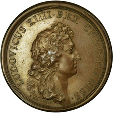 França, Medal, Louis XIV, Les Revues Militaires, 1665, Mauger, AU(50-53)