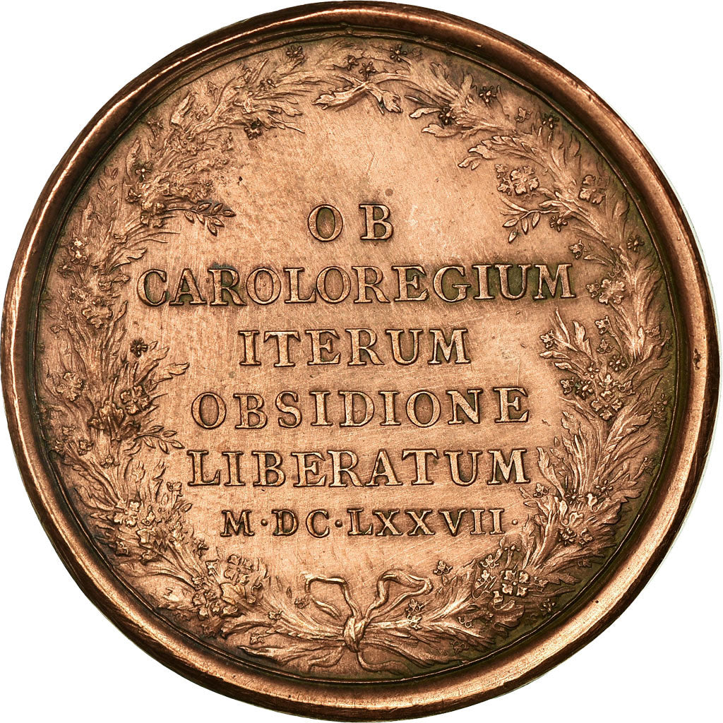 France, Médaille, Louis XIV, Levée du Second Siège de Charleroi, 1677