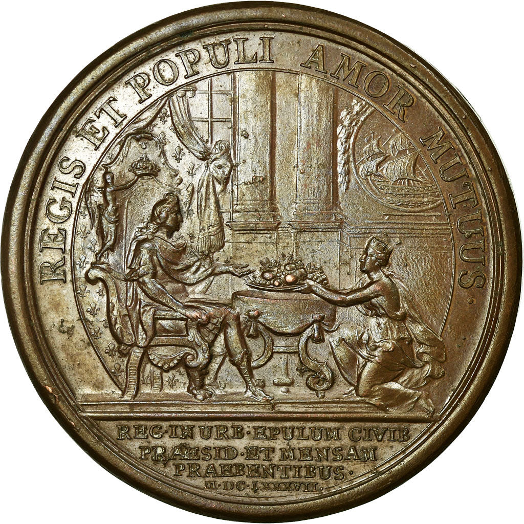 Frankreich, Medaille, Louis XIV, Festin à l'Hôtel de Ville de Paris, 1687