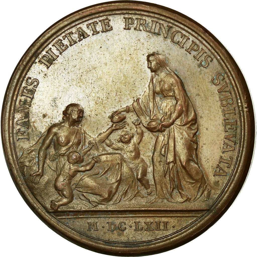 France, Médaille, Louis XIV, Libéralité du Roi pendant la Famine, 1662
