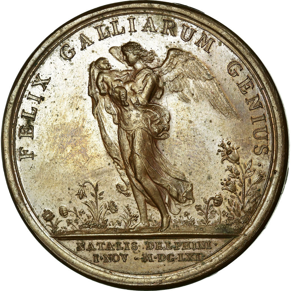France, Médaille, Louis XIV, Naissance du Dauphin, 1661, Mauger, SUP, Cuivre