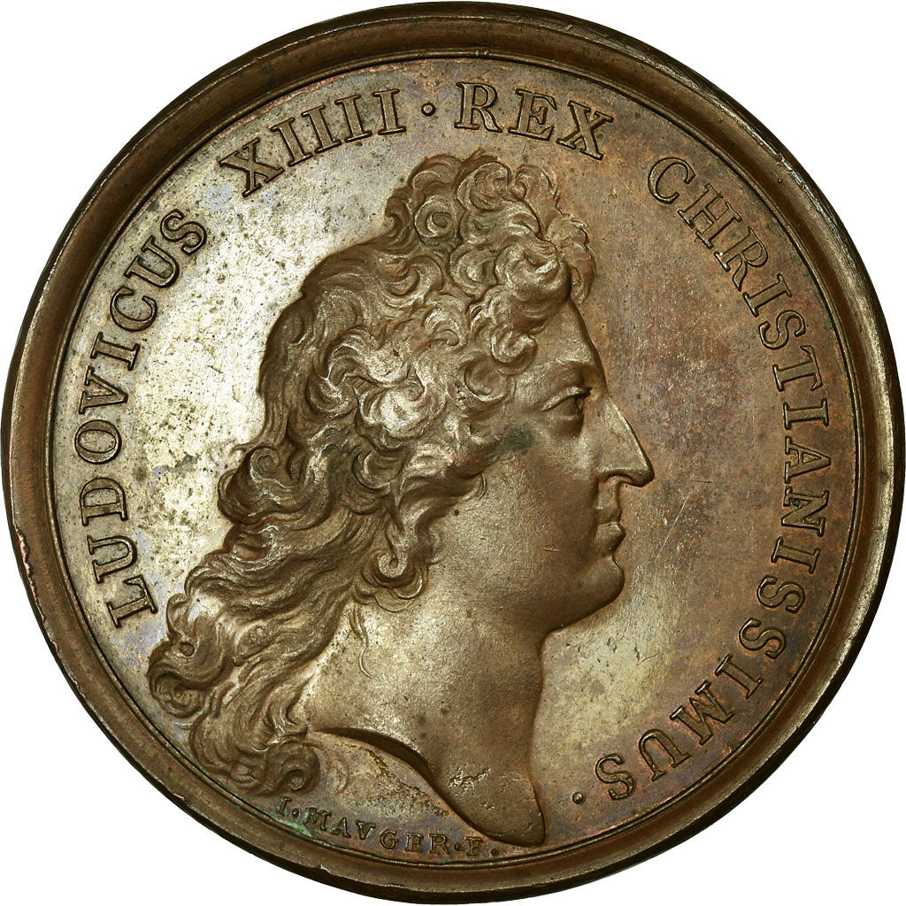 França, Medal, Louis XIV, Le Roi tenant le Sceau, 1672, Mauger, AU(55-58)