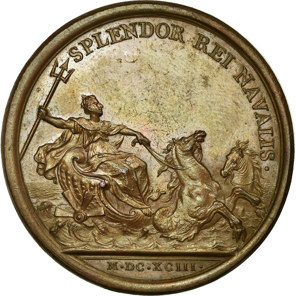 France, Medal, Louis XIV, la Marine Florissante, 1693, Mauger, AU(55-58)