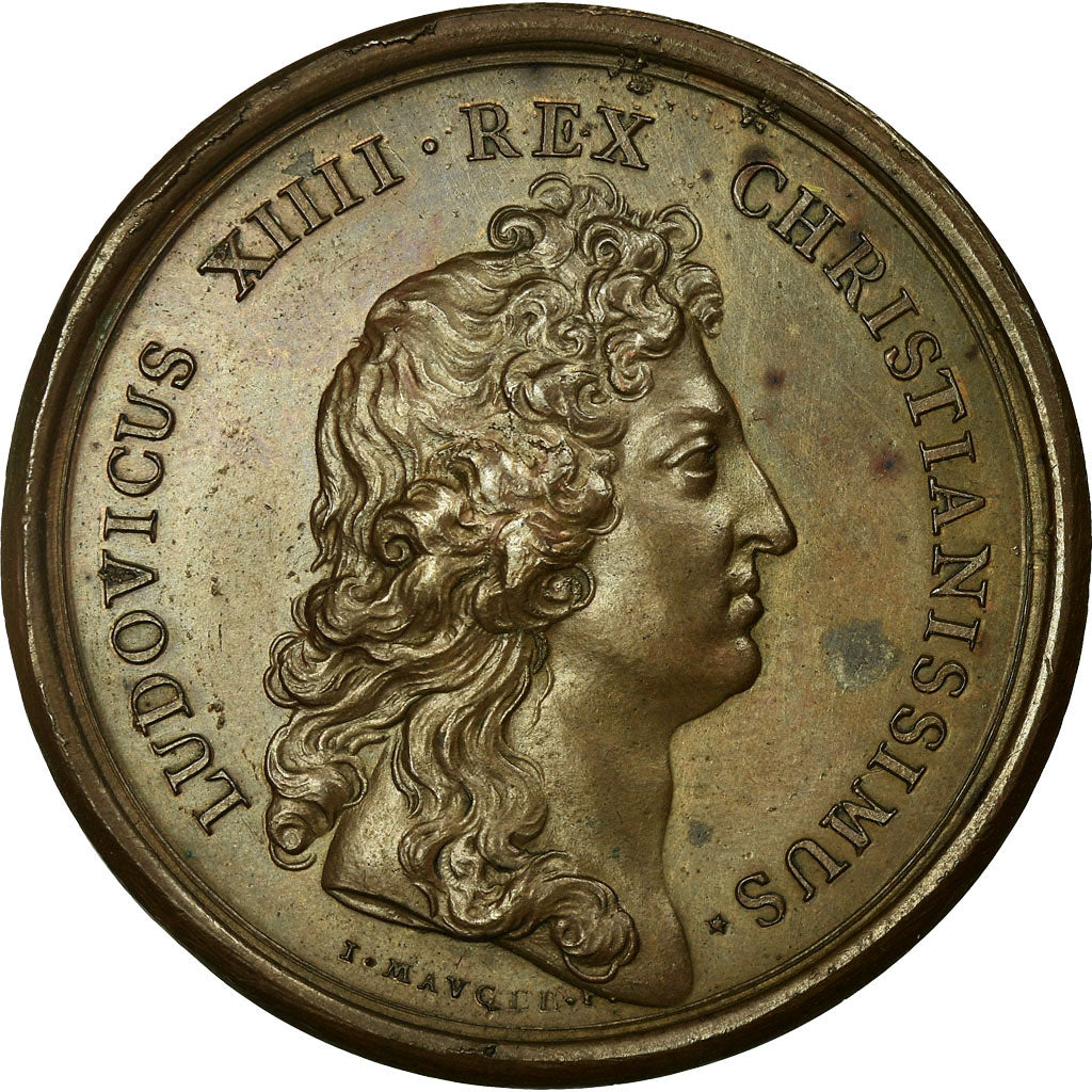 France, Medal, Louis XIV, La France Florissante, 1663, Mauger, AU(55-58)
