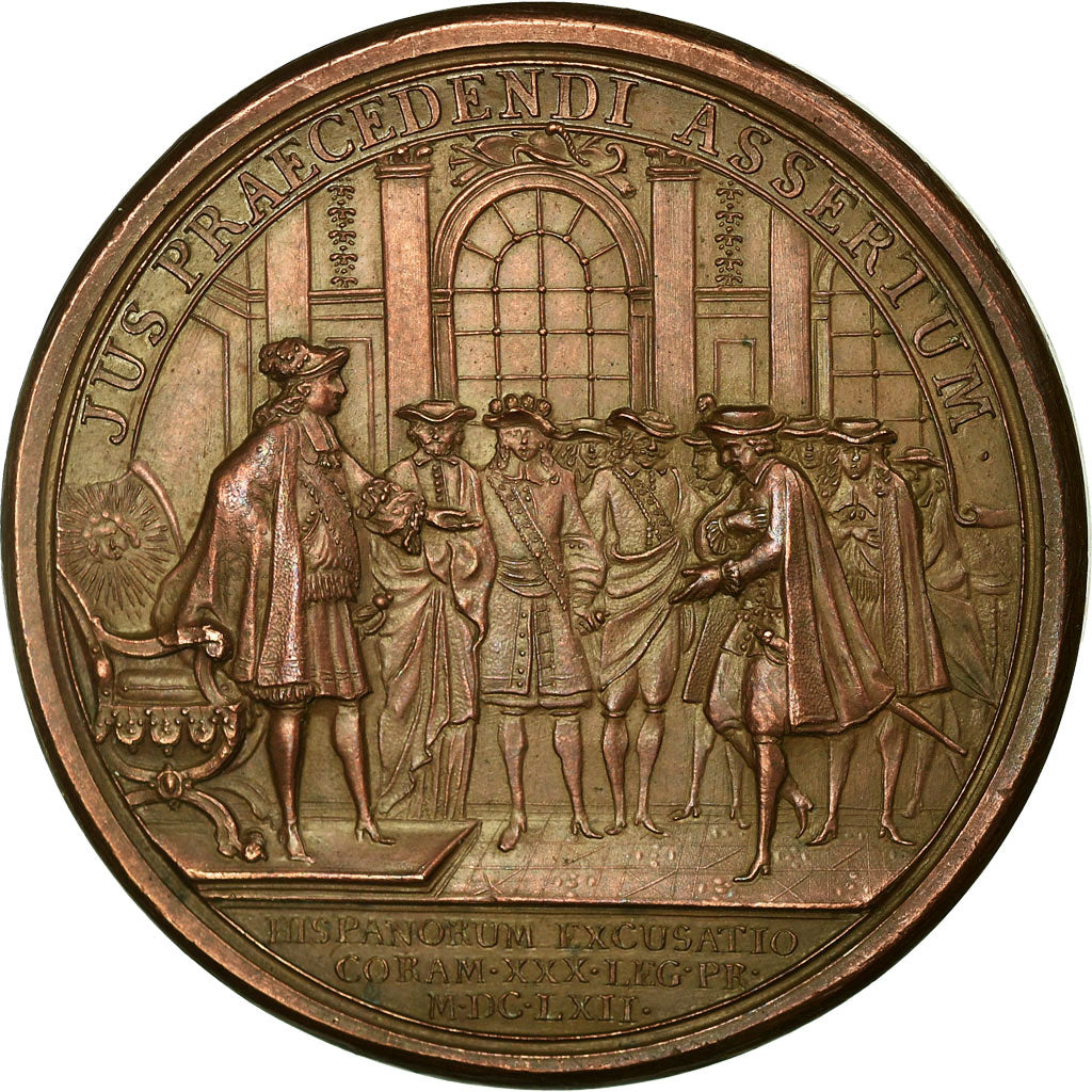 Frankreich, Medaille, Louis XIV, Droit de Préséance reconnu par l'Espagne
