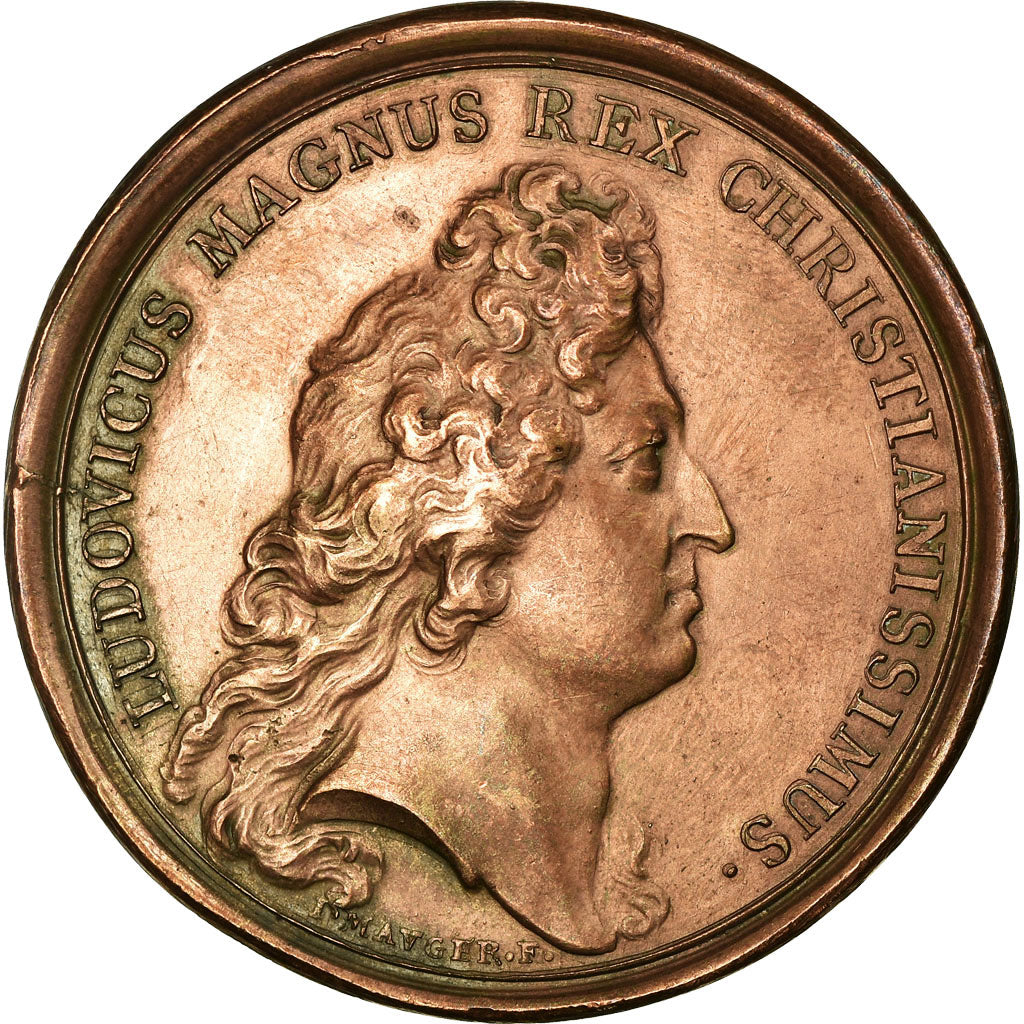 France, Médaille, Louis XIV, Prise de Saint-Ghislain, 1677, Mauger, TTB+