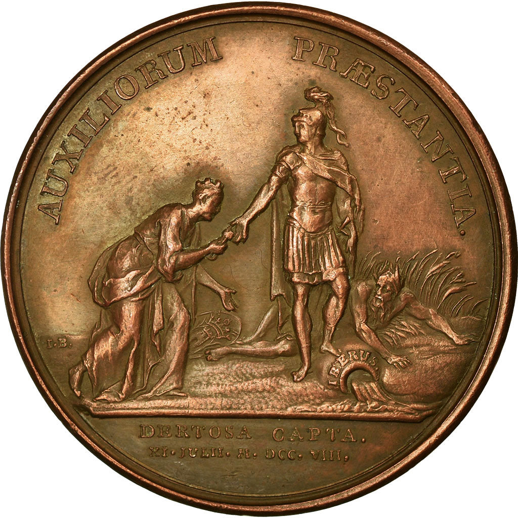 Francia, medalla, Louis XIV, Prise de Tortosa, 1708, Mauger, EBC, Cobre