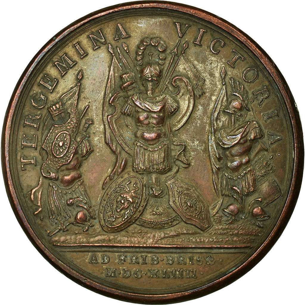 Francia, medaglia, Louis XIV, Combat de Fribourg, 1644, Mauger, BB+, Rame