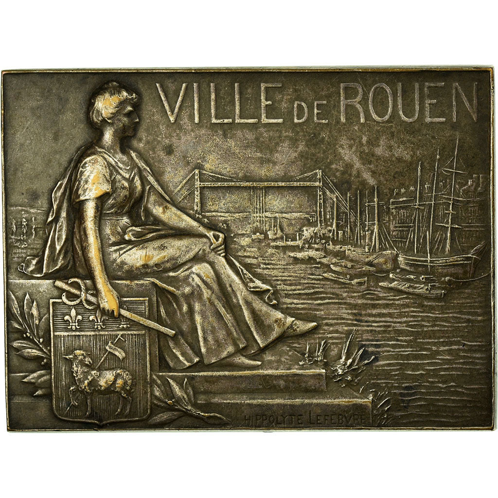 Frankreich, Medaille, Ville de Rouen, Lefebvre, SS, Silvered bronze