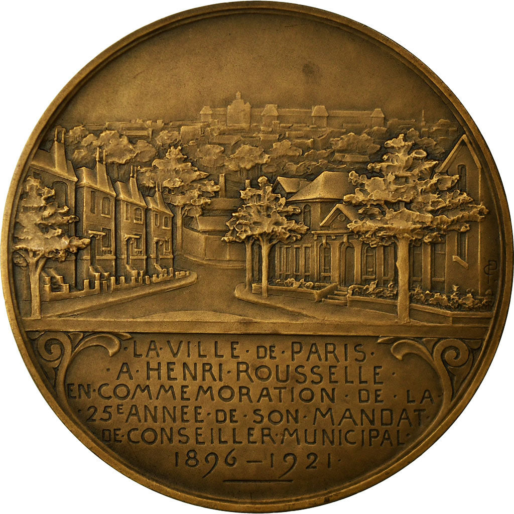 France, Medal, Henri Roussel, Conseiller Municipal de Paris, 1922, Pillet