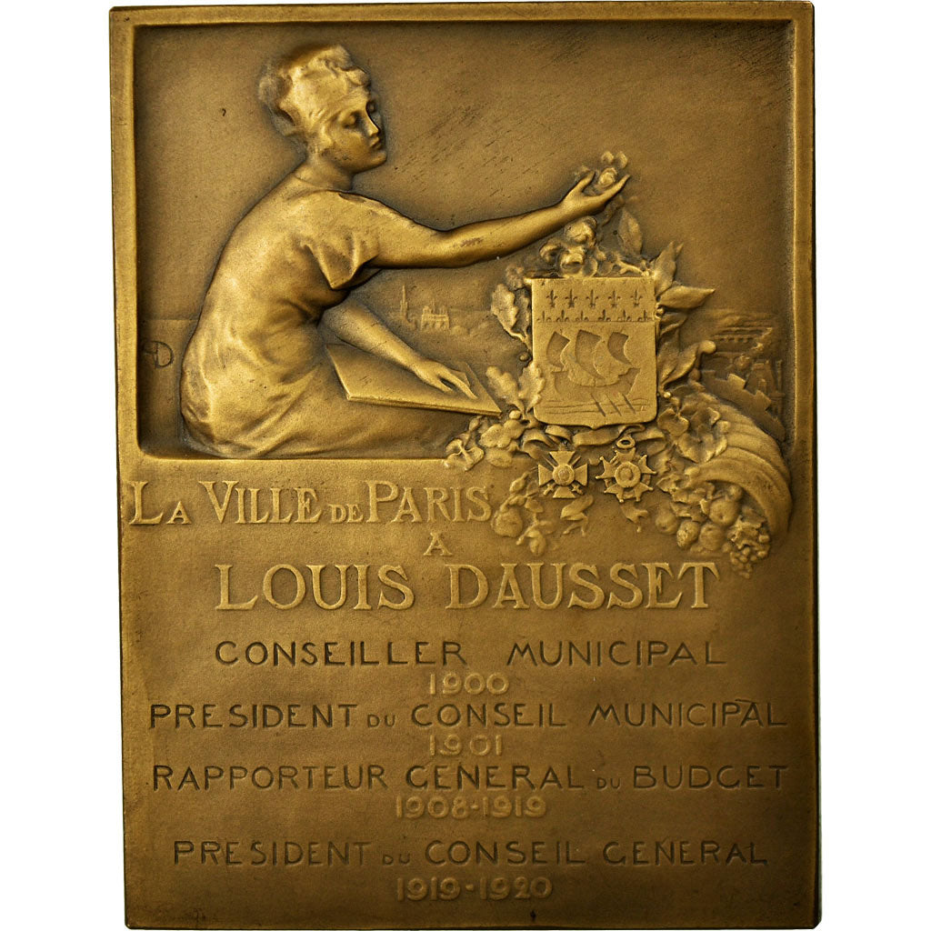 Francia, medaglia, Louis Dausset, Président du Conseil de Paris, 1920, Dautel