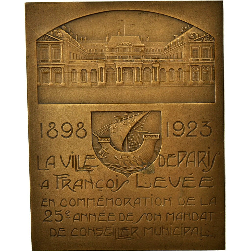 France, Medal, François Levée, Conseiller municipal de Paris, 1923, Baudichon