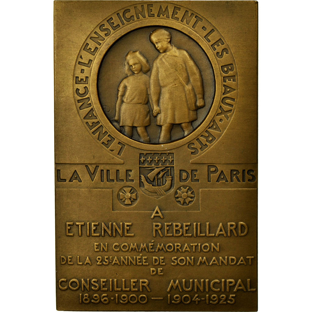 Frankreich, Medaille, Etienne Rébeillard, Conseiller Municipal de Paris, 1925
