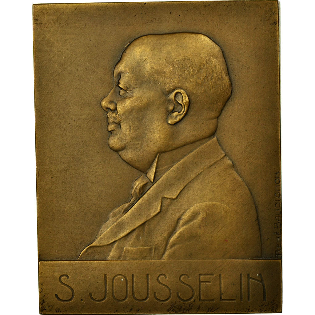 France, Medal, S.Jousselin, Conseiller Municipal de Paris, 1925, Baudichon