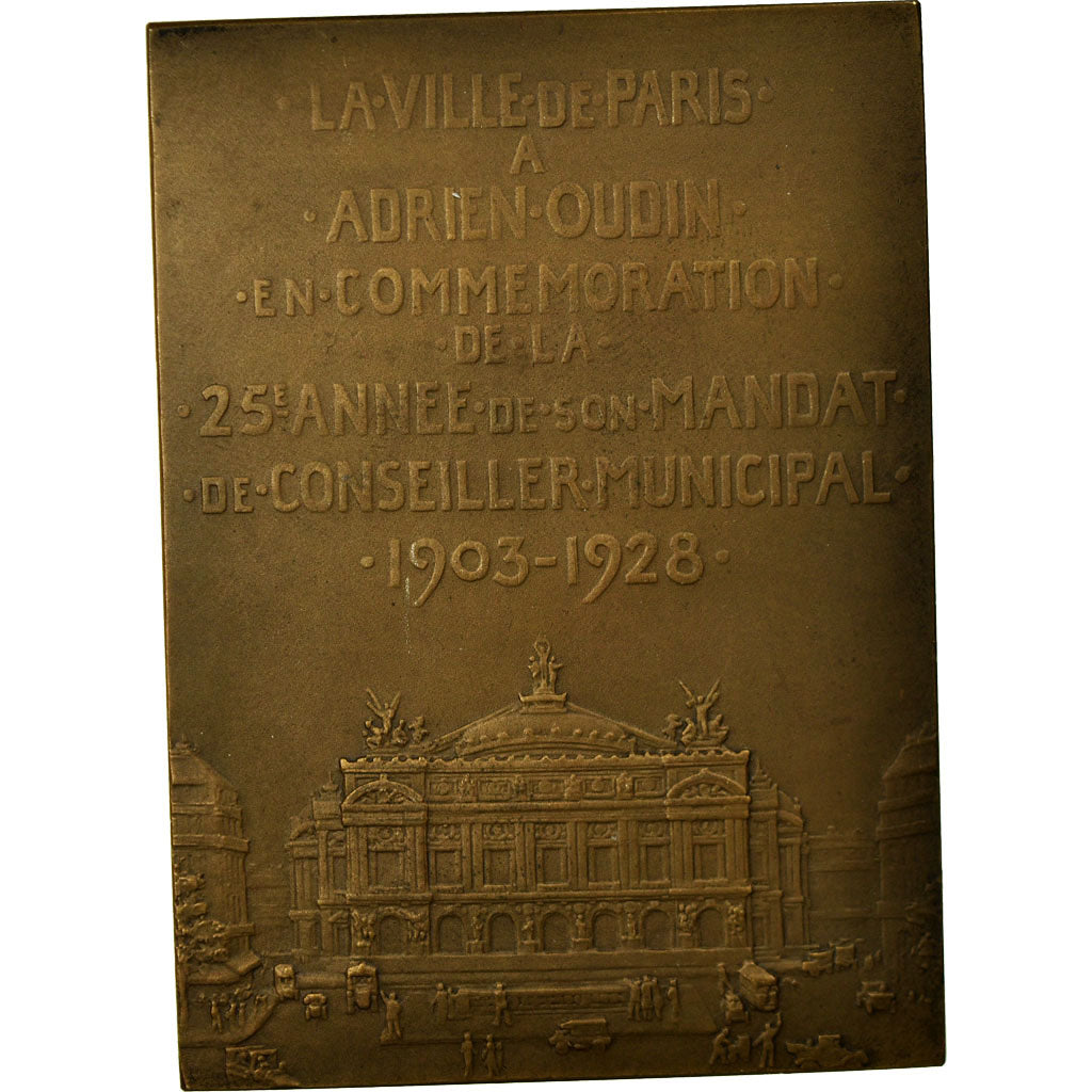 France, Médaille, Adrien Oudin, Conseiller Municipal de Paris, 1928, Pillet