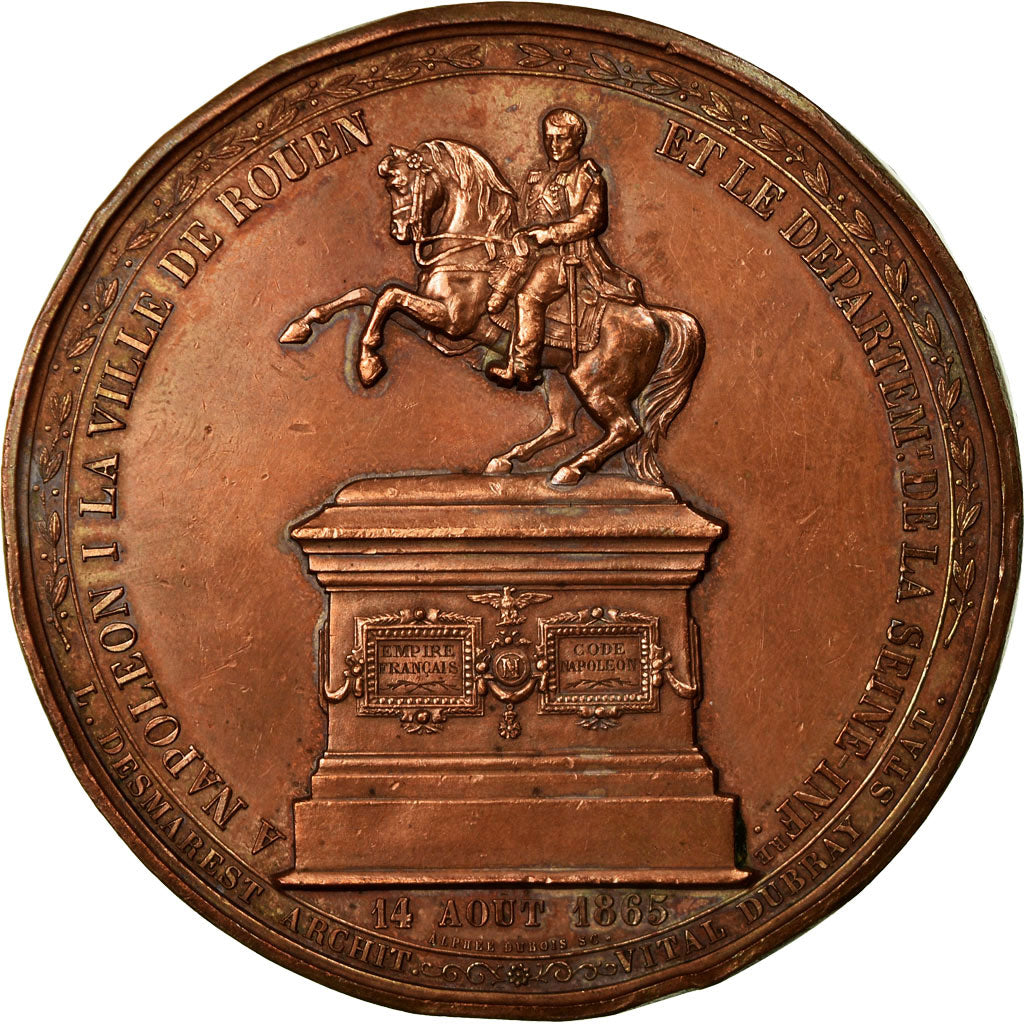 France, Medal, Napoléon Ier, La Ville de Rouen, 1865, Dubois.A, AU(50-53)