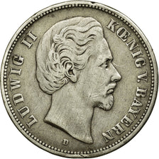 Munten, Duitse staten, BAVARIA, Ludwig II, 5 Mark, 1876, Munich, FR+, Zilver
