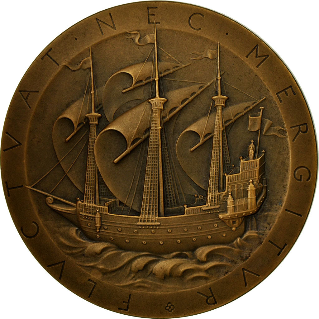 France, Medal, Université de Paris, Fluctuat Nec Mergitur, 1895, Chaplain