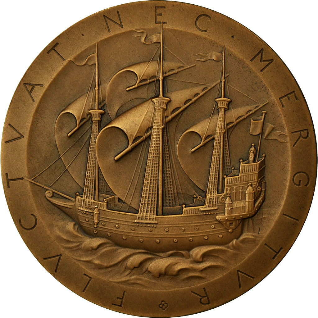 France, Medal, Université de Paris, Fluctuat Nec Mergitur, 1895, Chaplain