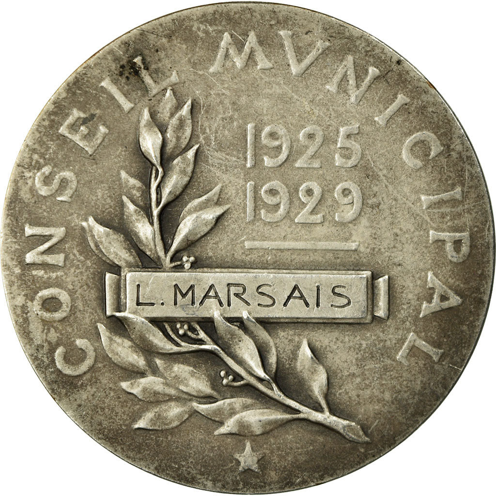 France, Médaille, Conseil Municipal, République Française, Seine, 1929