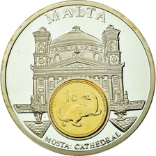 Malte, Médaille, Monnaies européennes, Cathédrale Mosta, SPL+, Cuivre plaqué