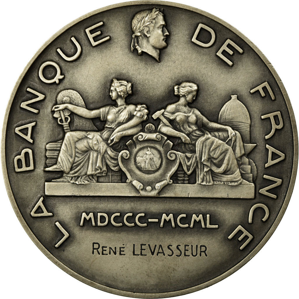Francia, medaglia, La Banque de France, La Sagesse fixe la Fortune, 1950