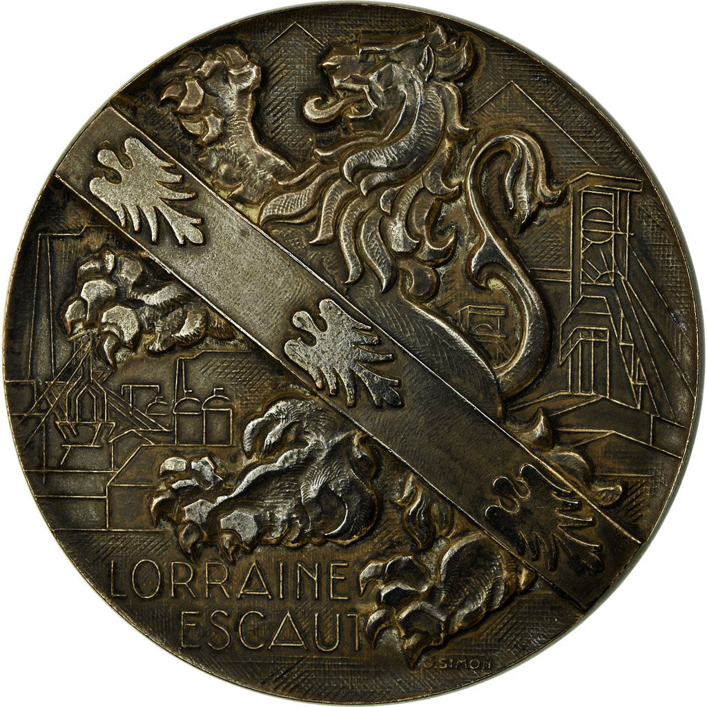France, Médaille, Lorraine-Escaut, Hommage aux Services rendus, 1957, Simon