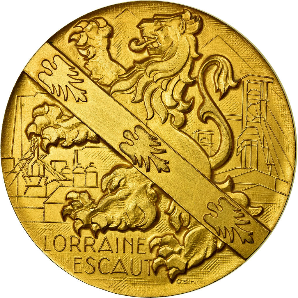 France, Medal, Lorraine-Escaut, Hommage aux Services rendus, 1959, Simon
