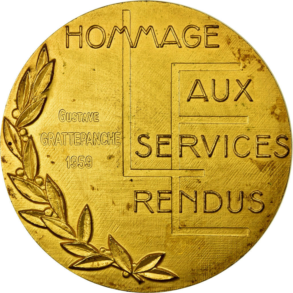 France, Medal, Lorraine-Escaut, Hommage aux Services rendus, 1959, Simon