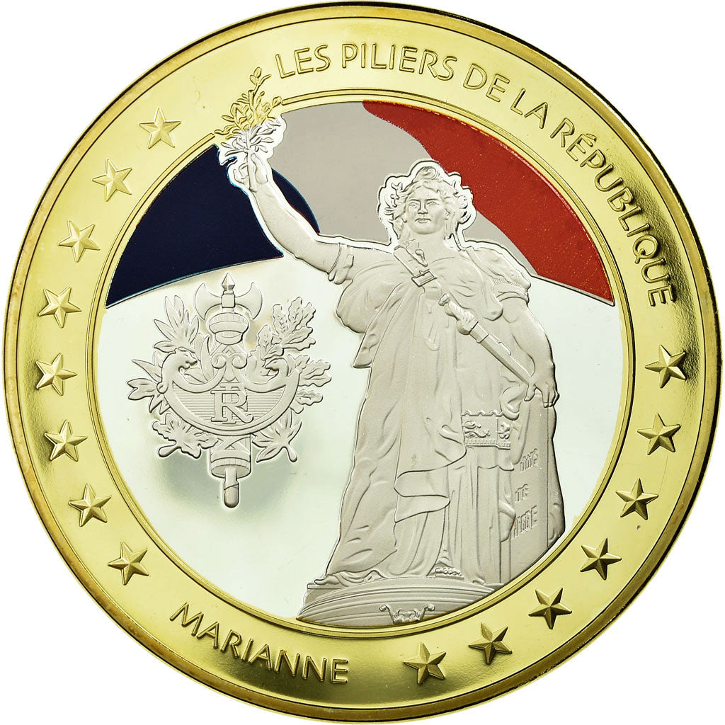 France, Medal, Les piliers de la République, Marianne, 2010, MS(65-70), Copper