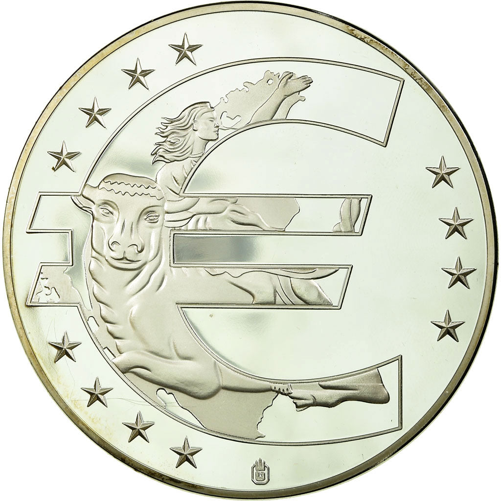 France, Medal, 10 ans de l'Euro, 2009, MS(64), Copper Plated Silver