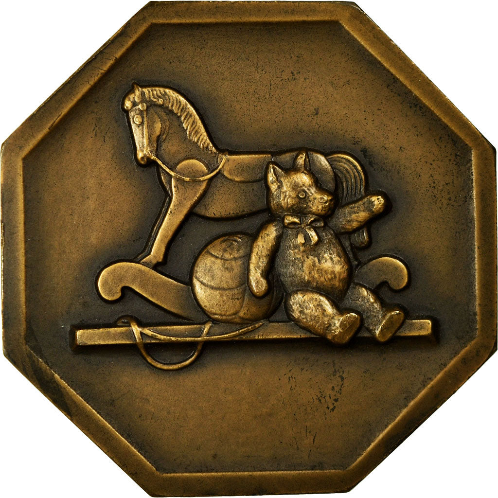 France, Médaille, Art Déco, Jouets et Enfant, Turin, SUP, Bronze
