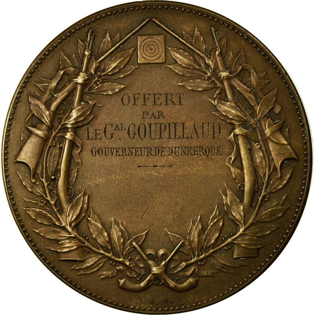 France, Medal, Concours de Tir, Offert par Goupillaud, Gouverneur de Dunkerque