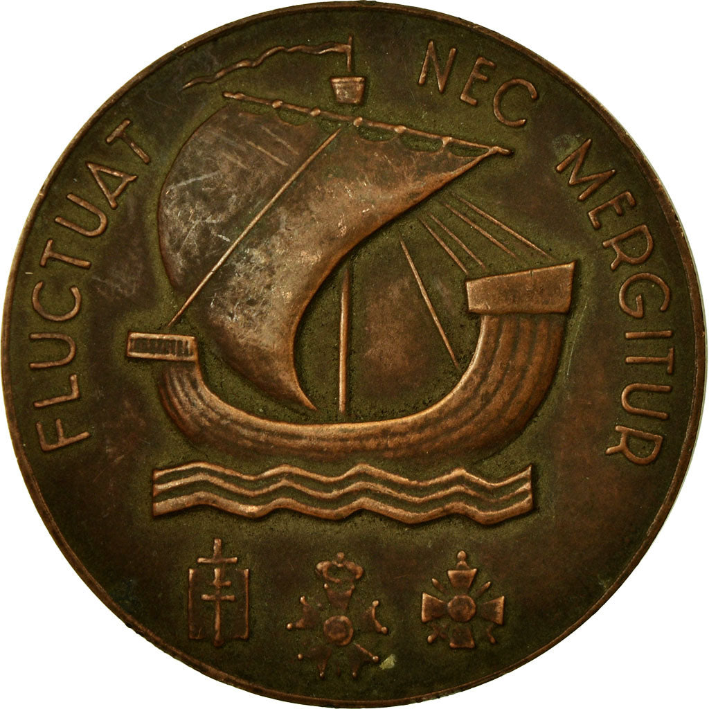 Francia, medaglia, Ville de Paris, Fluctuat nec Mergitur, BB+, Bronzo