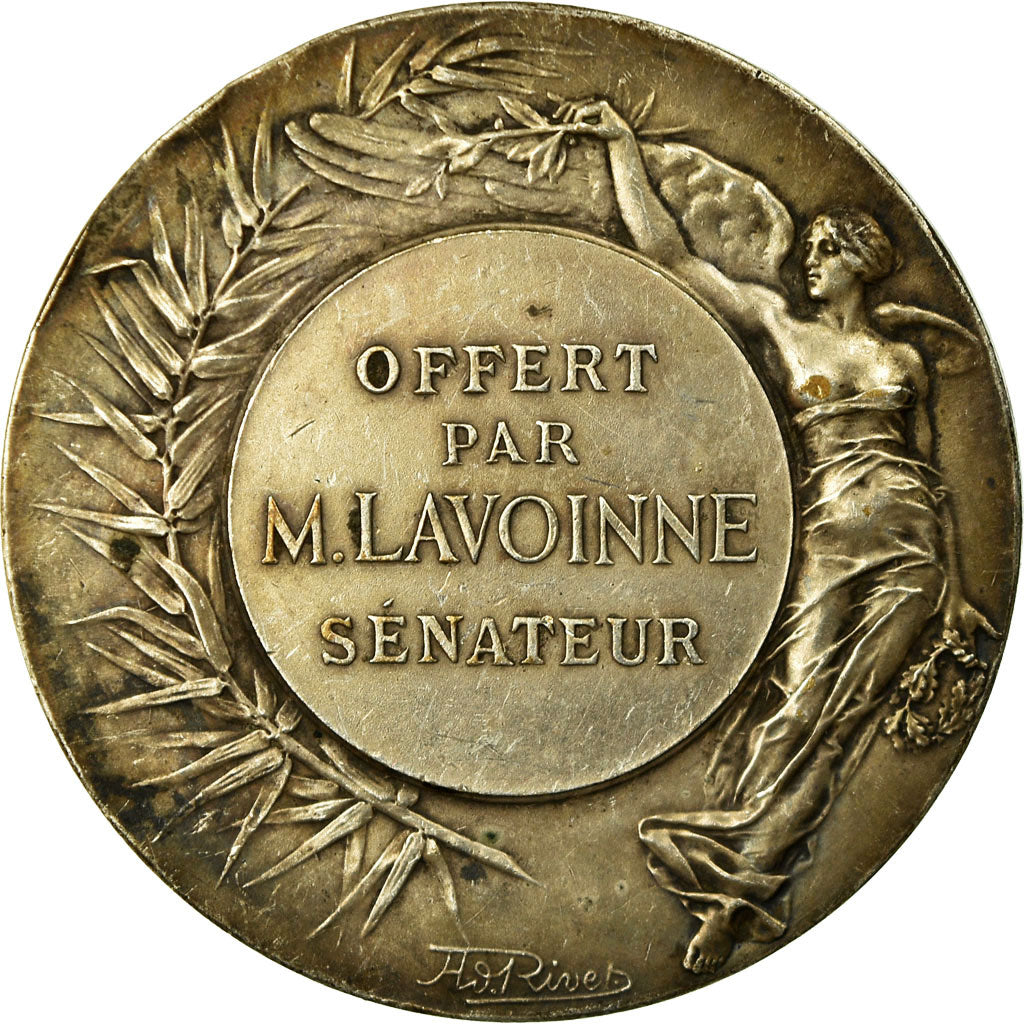 França, Medal, Marianne Casquée, France, Bottée, VF(30-35), Bronze Prateado