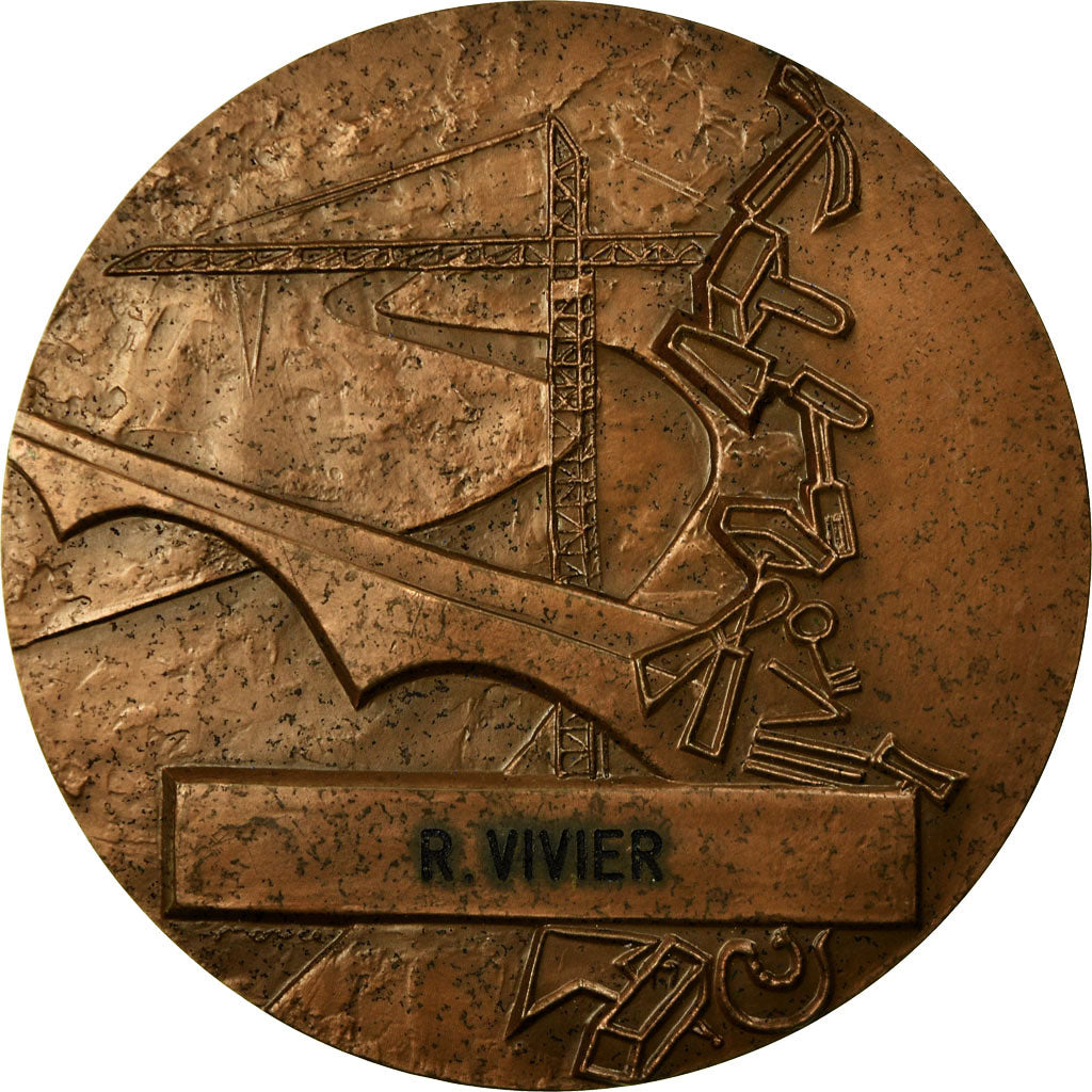 France, Medal, Syndicat du Bâtiment et des Travaux Publics, Rouen, 1977