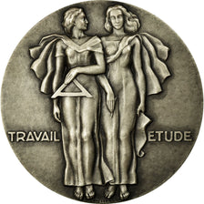 France, Medal, Art Déco, Travail Etude, Pelletier, MS(63), Silver