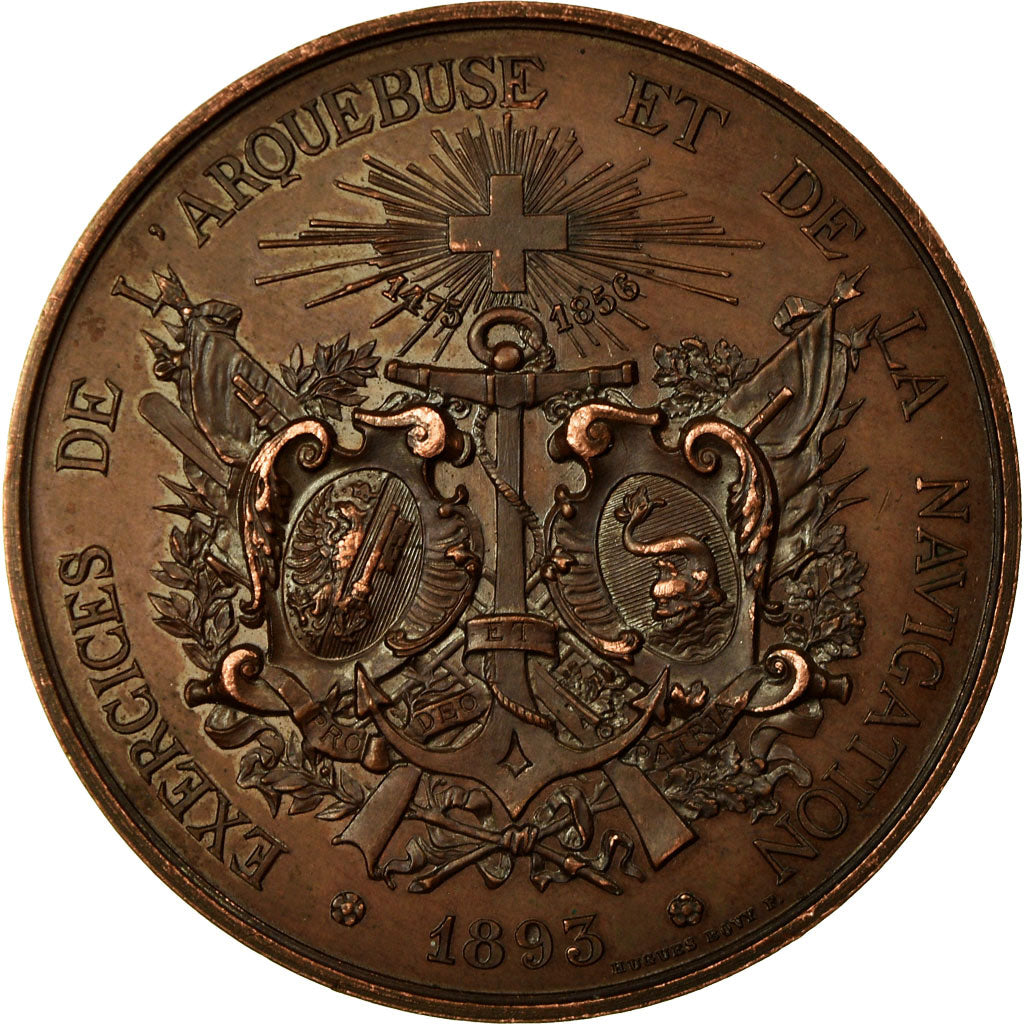 Suisse, Médaille, Exercices de l'Arquebuse et de la Navigation, 1893, Bovy
