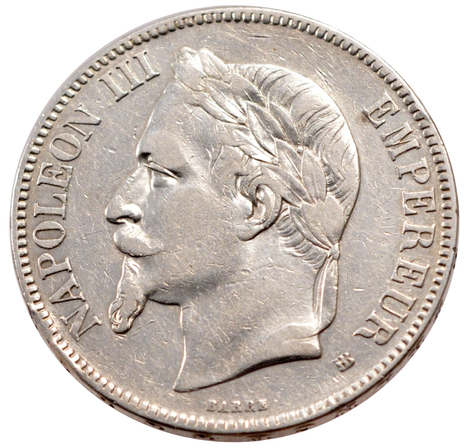 Second Empire, 5 Francs Napoléon III tête laurée