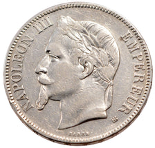 Second Empire, 5 Francs Napoléon III tête laurée