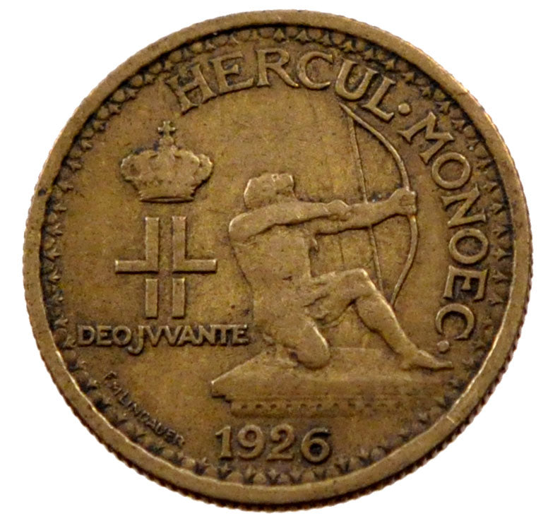 Monaco, 50 Centimes, 1926, Poissy, EF(40-45), Bronze-Aluminium, Gadoury #125,...