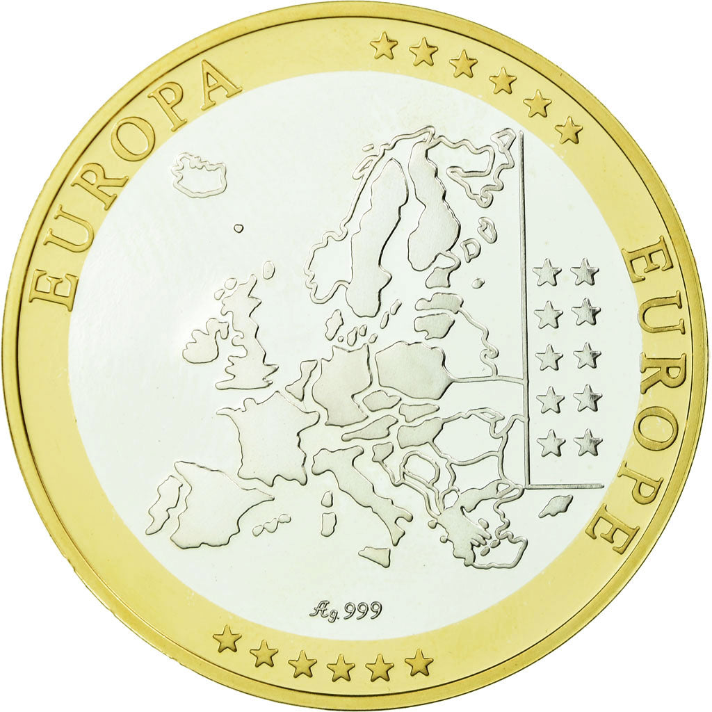 Monaco, Medal, Euro, Europa, MS(65-70), Silver