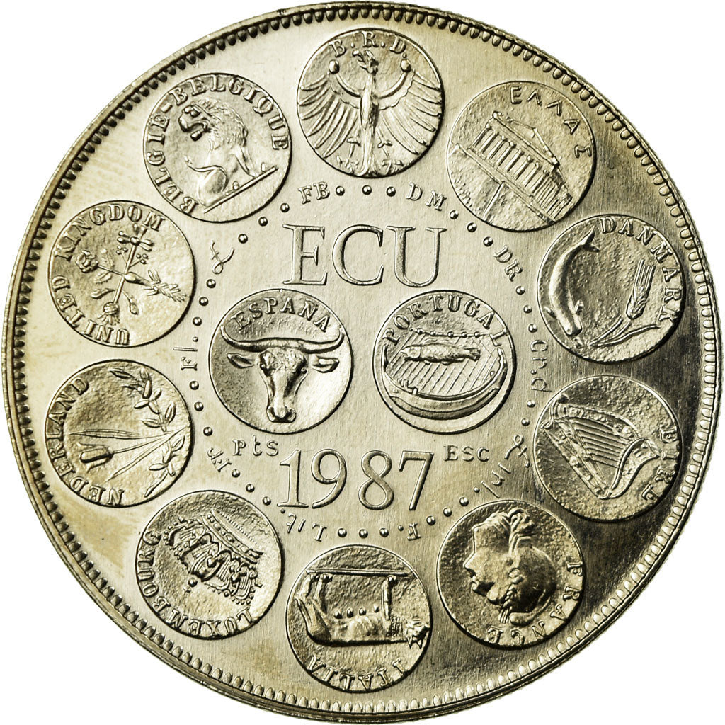 France, Medal, Ecu Europa, Marianne, 1987, Rodier, MS(65-70), Copper-nickel