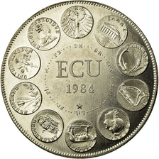 Francia, medalla, Ecu Europa, Europe Assise, 1984, Rodier, FDC, Cobre - níquel