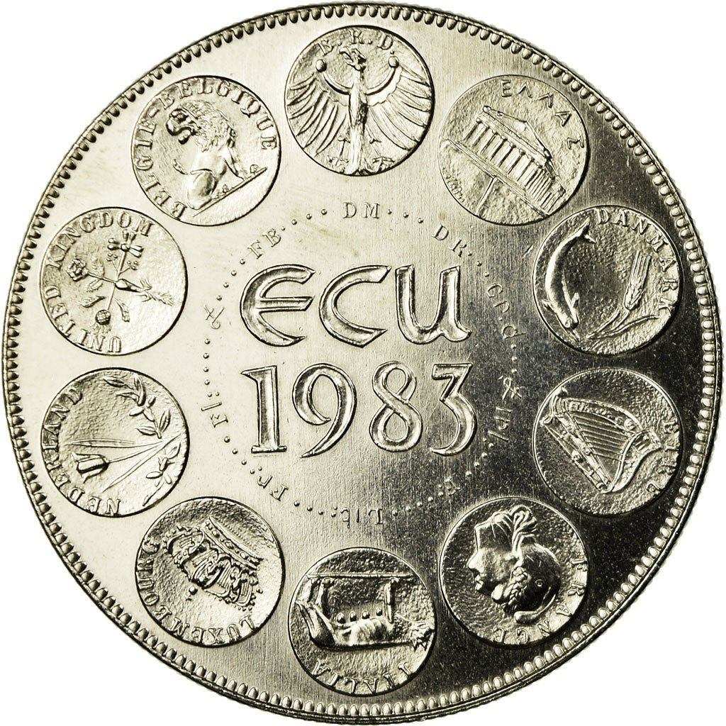 Francja, Medal, Ecu Europa, Europe Assise, 1983, Rodier, MS(65-70)