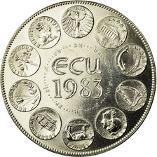 Francja, Medal, Ecu Europa, Europe Assise, 1983, Rodier, MS(65-70)