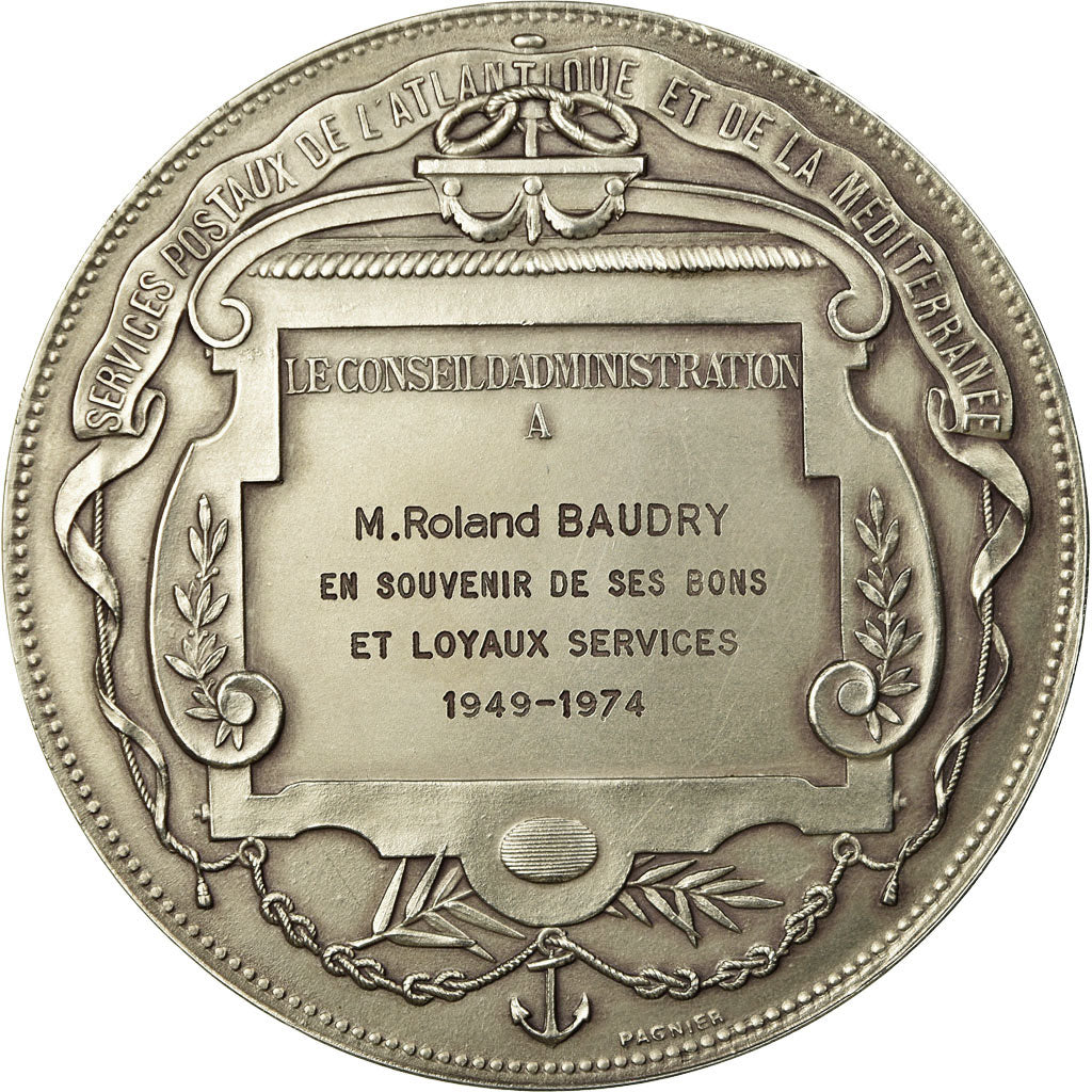 France, Medal, Compagnie Générale Transatlantique, Services Postaux, 1974