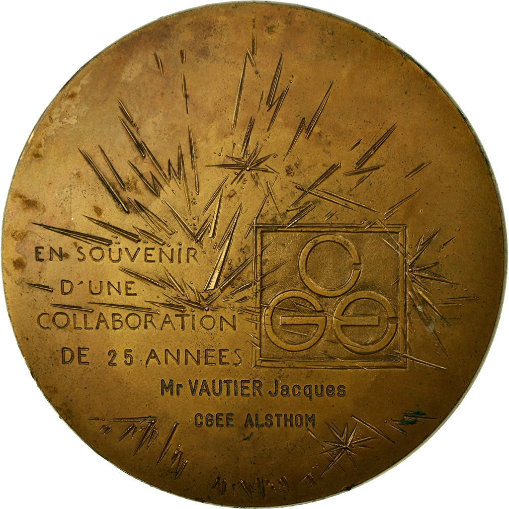 France, Medal, Compagnie Générale d'Electricité, 1985, Corbin, AU(55-58)