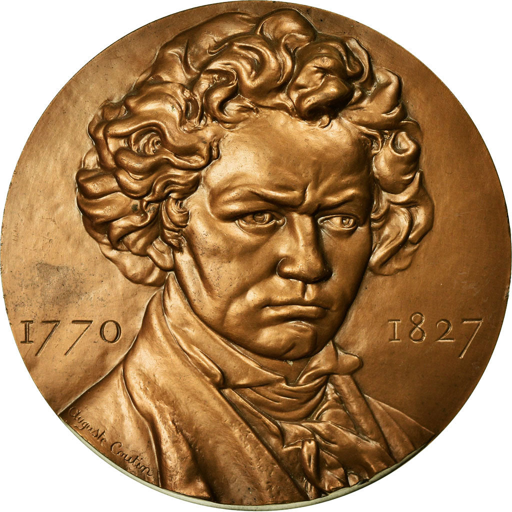 Francia, medalla, Musique, Ludwig Von Beethoven, 1984, Auguste Coutin, SC